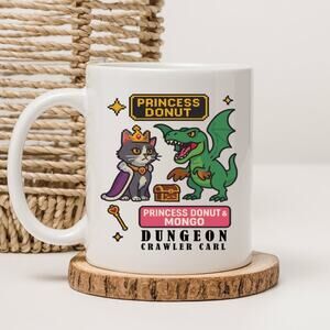 Dungeon Crawler Carl 15 oz Mug Coffee Cup Donut Cat Funny Novel Book 14
